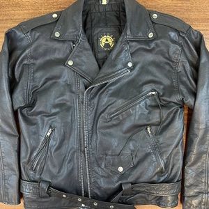 Vintage Allure Leather Jacket Black Motorcycle Riding Moto Large 90s 2000s